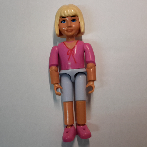 Belville Figure Articulated Elbows, Child, Female, Light Yellow Hair, Violet Shorts, Pink Shirt, Bow [No Color/Any Color]