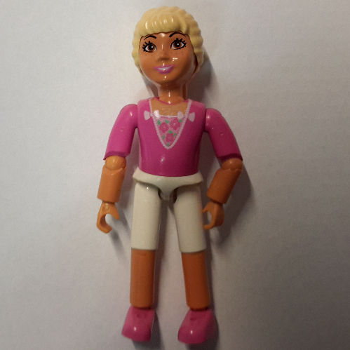 Belville Figure Articulated Elbows, Child, Female, Light Yellow Hair, Dark Pink Shirt, V Neck with Roses Print [Keine Farbe/Beliebige Farbe]