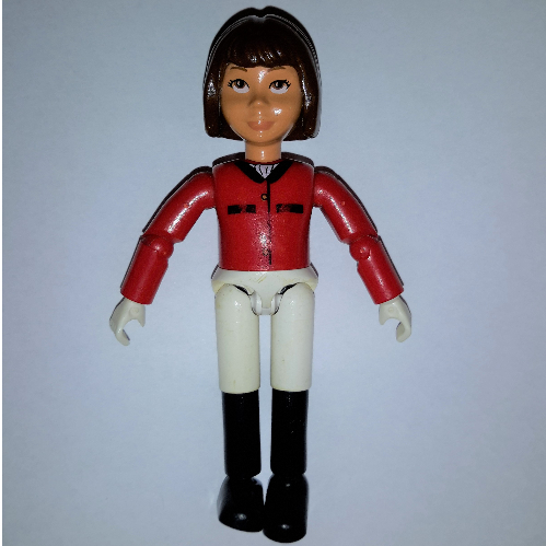 Belville Figure Articulated Elbows, Child, Female, Brown Hair, White Shorts, Red Shirt (Horse Rider) [No Color/Any Color]