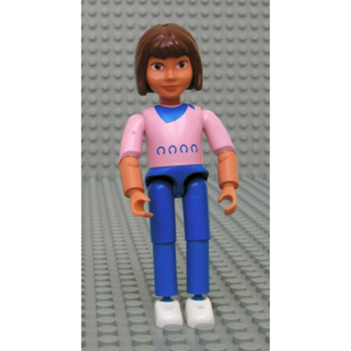 Belville Figure Articulated Elbows, Child, Female, Brown Hair, Blue Pants, Horseshoe Shirt Print Nougat
