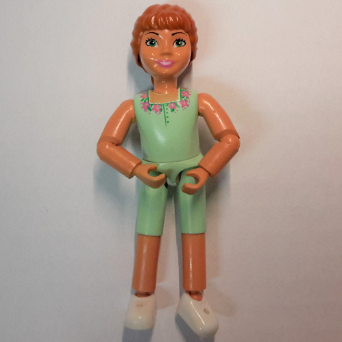 Belville Figure Articulated Elbows, Child, Female, Dark Orange Hair, Light Green Shirt and Short Pants Print (Princess Flora) [No Color/Any Color]