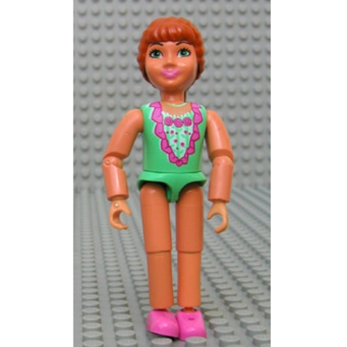 Belville Figure Articulated Elbows, Child, Female, Dark Orange Hair, Swimsuit with Flowers (Princess Flora) Nougat