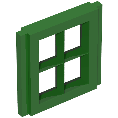 Window Pane 1 × 2 × 2 for Slotted Bricks Vintage Green