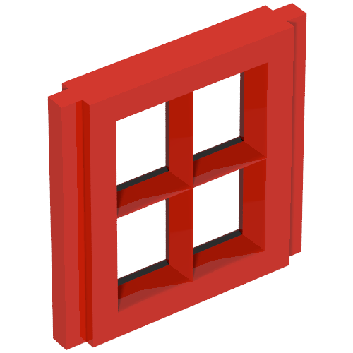 Window Pane 1 × 2 × 2 for Slotted Bricks Vintage Red