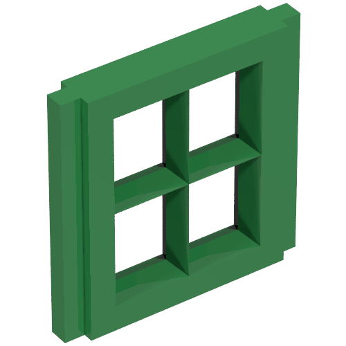 Window Pane 1 × 2 × 2 for Slotted Bricks Grün