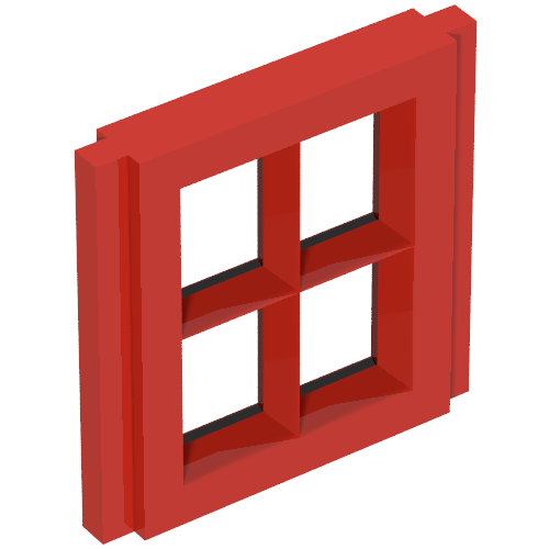 Window Pane 1 × 2 × 2 for Slotted Bricks Red