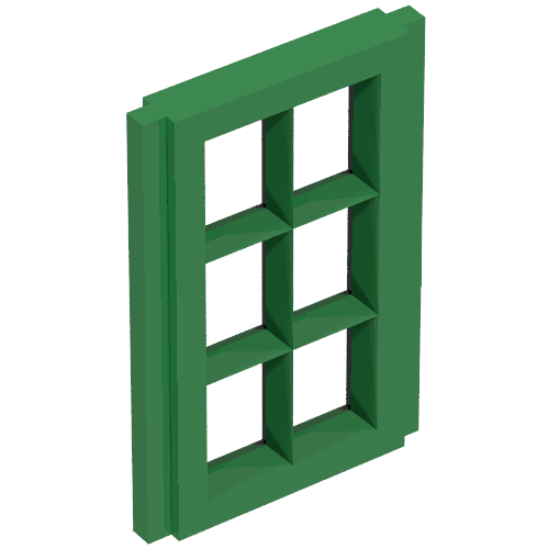 Window Pane 1 × 2 × 3 for Slotted Bricks Green