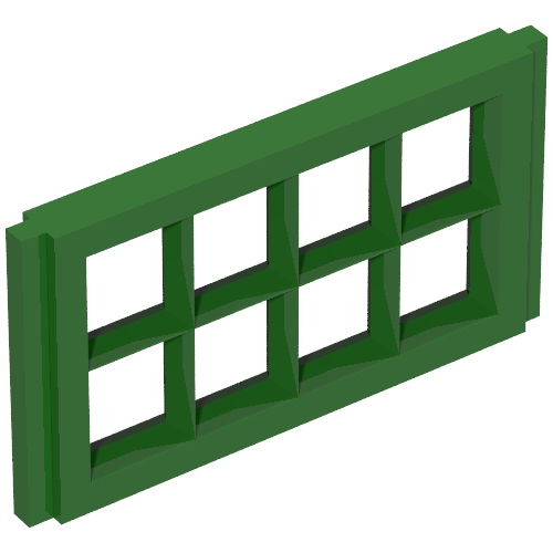 Window Pane 1 × 4 × 2 for Slotted Bricks Vintage Green