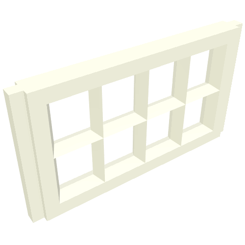 Window Pane 1 × 4 × 2 for Slotted Bricks White