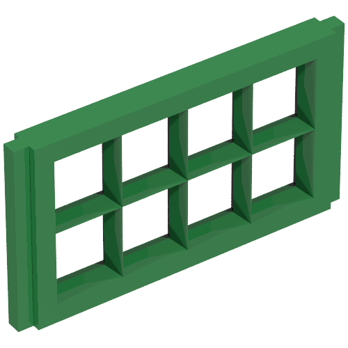 Window Pane 1 × 4 × 2 for Slotted Bricks Grün