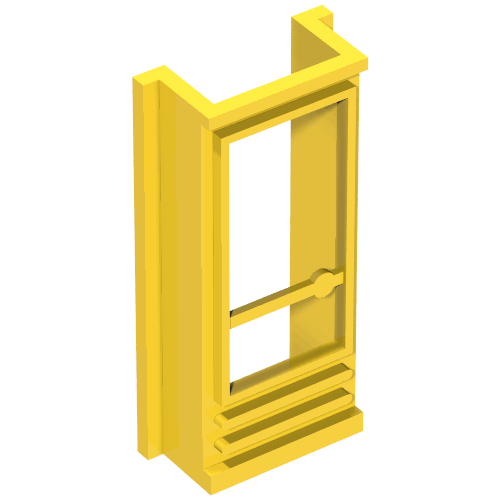 Door 1 × 2 × 4 with Glass for Slotted Bricks Yellow