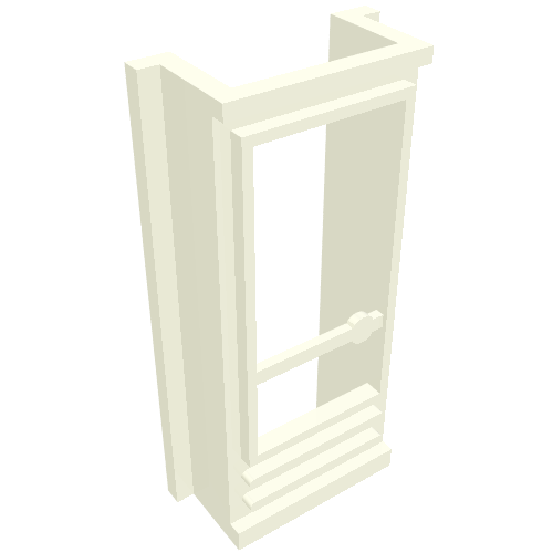 Door 1 × 2 × 4 with Glass for Slotted Bricks Weiß