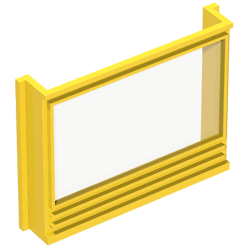 Window 1 × 6 × 4 Panorama with Glass for Slotted Bricks Yellow