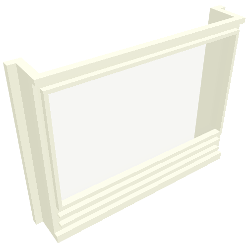 Window 1 × 6 × 4 Panorama with Glass for Slotted Bricks