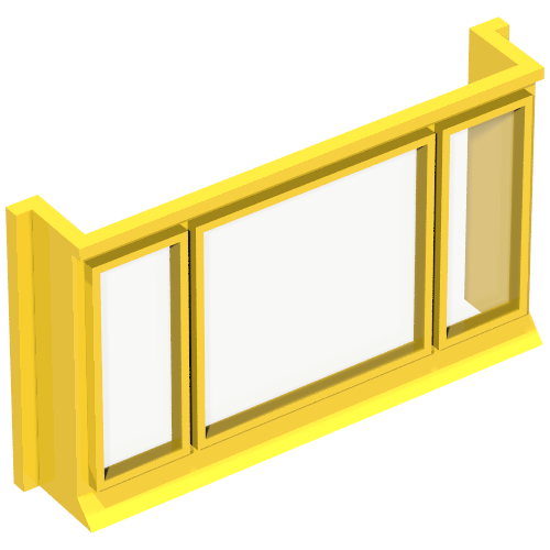 Window 1 × 6 × 3 3-Pane with Glass for Slotted Bricks