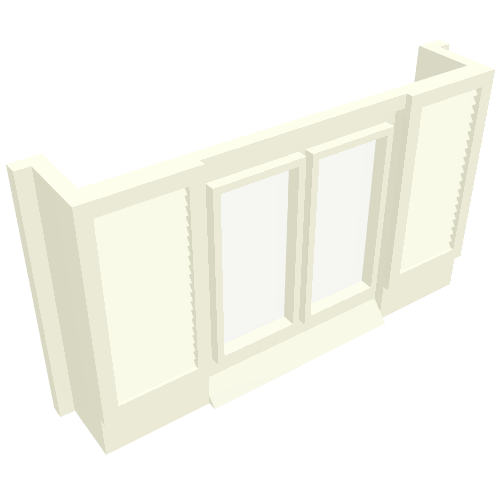 Window 1 × 6 × 3 Shuttered with Glass for Slotted Bricks