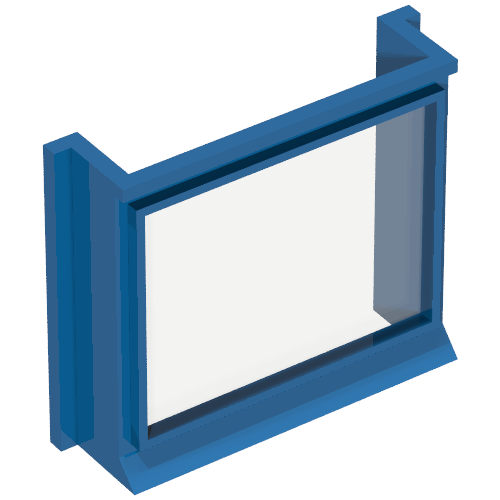 Window 1 × 4 × 3 with Glass for Slotted Bricks in Blau