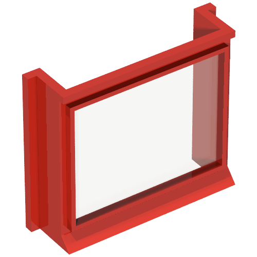Window 1 × 4 × 3 with Glass for Slotted Bricks