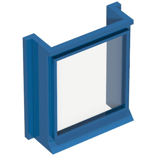 Window 1 × 3 × 3 with Glass for Slotted Bricks in Blau