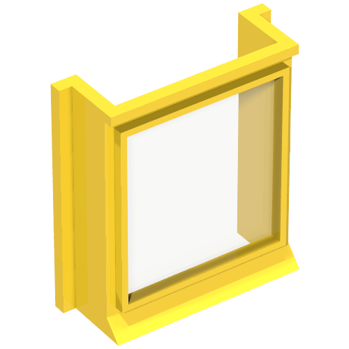 Window 1 × 3 × 3 with Glass for Slotted Bricks Gelb
