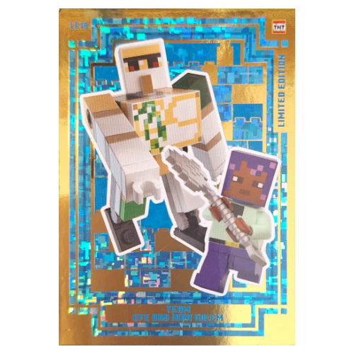 Trading Card, Minecraft Series 2 Boom-Bastic, Gold Card - Team Efe and Iron Golem [No Color/Any Color]