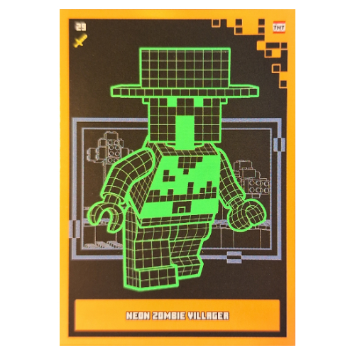 Trading Card, Minecraft Series 2 Boom-Bastic, Standard Card - Neon Zombie Villager [No Color/Any Color]