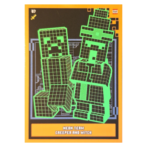 Trading Card, Minecraft Series 2 Boom-Bastic, Standard Card - Neon Team Creeper and Witch [Keine Farbe/Beliebige Farbe]
