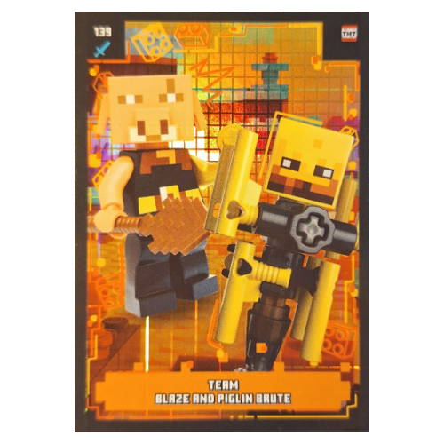 Trading Card, Minecraft Series 2 Boom-Bastic, Standard Card - Team Blaze and Piglin Brute (Foil) [No Color/Any Color]