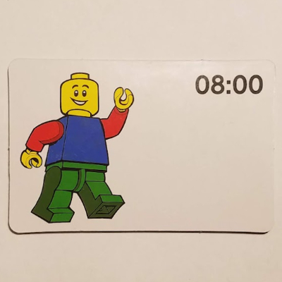 Activity Card, Time-Teaching 24-Hour Clock 08:00 [No Color/Any Color]
