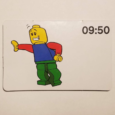 Activity Card, Time-Teaching 24-Hour Clock 09:50 [No Color/Any Color]