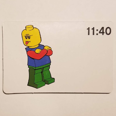 Activity Card, Time-Teaching 24-Hour Clock 11:40 [No Color/Any Color]