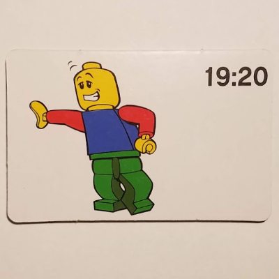 Activity Card, Time-Teaching 24-Hour Clock 19:20 [No Color/Any Color]