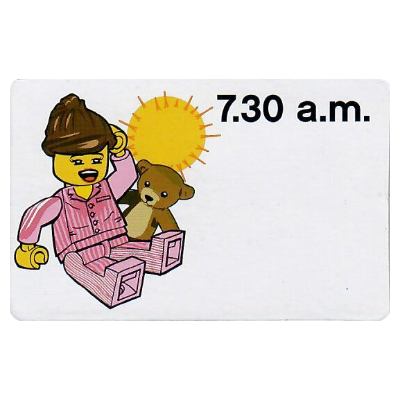 Activity Card, Time-Teaching 12-Hour Clock 7.30 a.m., Female [Keine Farbe/Beliebige Farbe]