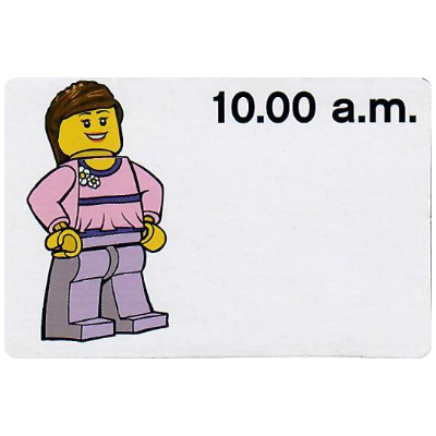 Activity Card, Time-Teaching 12-Hour Clock 10.00 a.m., Female [Keine Farbe/Beliebige Farbe]