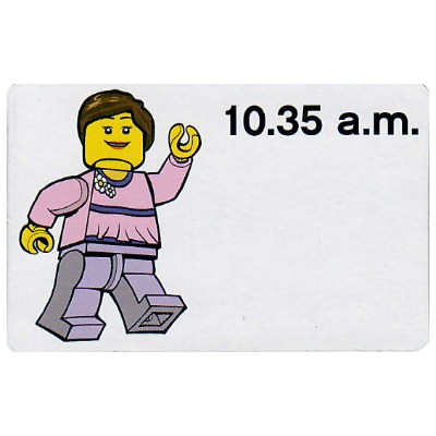 Activity Card, Time-Teaching 12-Hour Clock 10.35 a.m., Female [Keine Farbe/Beliebige Farbe]