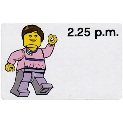 Activity Card, Time-Teaching 12-Hour Clock 2.25 p.m., Female [Keine Farbe/Beliebige Farbe]