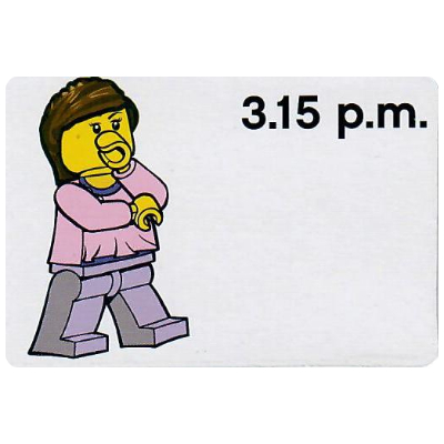 Activity Card, Time-Teaching 12-Hour Clock 3.15 p.m., Female [Keine Farbe/Beliebige Farbe]