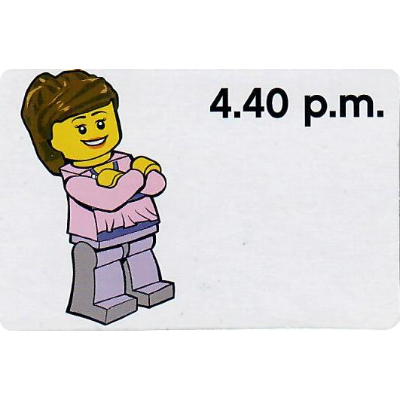 Activity Card, Time-Teaching 12-Hour Clock 4.40 p.m., Female [Keine Farbe/Beliebige Farbe]