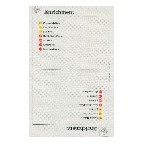 Activity Card, Set 9603, Index 07 - Enrichment & Enrichment [Keine Farbe/Beliebige Farbe]