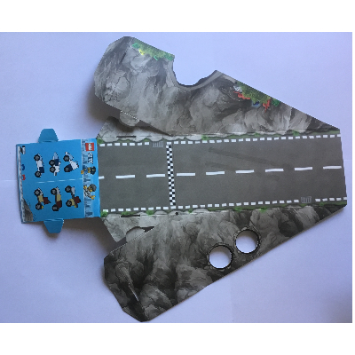 Ramp with Tunnel, Checkered Startline, White Stripes and Tire Tracks print [No Color/Any Color]