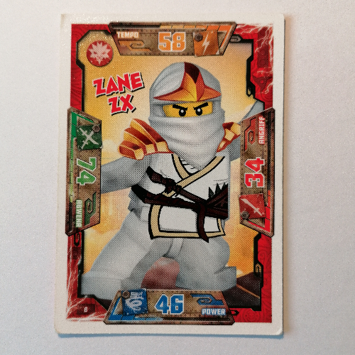 Trading Card, Ninjago Game Series 1 [German] - 8 Zane ZX [Keine Farbe/Beliebige Farbe]
