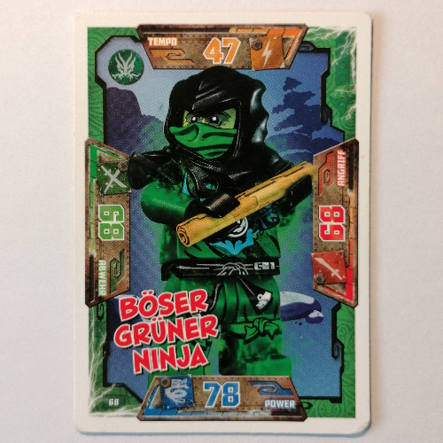 Trading Card, Ninjago Game Series 1 [German] - 68 Böser Grüner Ninja [No Color/Any Color]