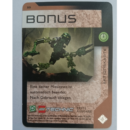 Trading Card, Bionicle Game: QftM - 33 Game Action - Bonus [Keine Farbe/Beliebige Farbe]