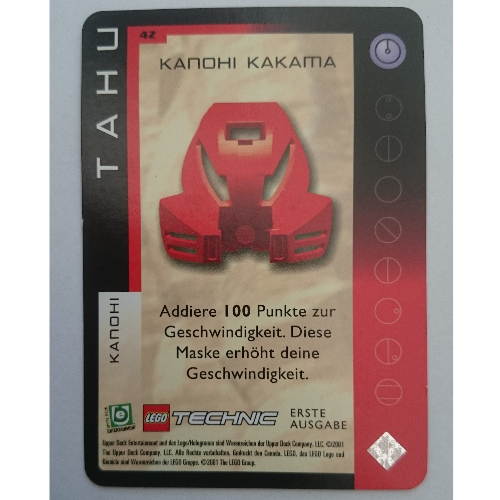Trading Card, Bionicle Game: QftM - 42 Great Masks - Tahu - Kanohi Kakama [Keine Farbe/Beliebige Farbe]