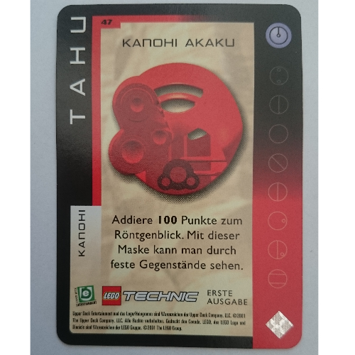 Trading Card, Bionicle Game: QftM - 47 Great Masks - Tahu - Kanohi Akaku [Keine Farbe/Beliebige Farbe]