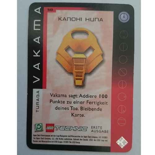 Trading Card, Bionicle Game: QftM - 50 Turaga - Vakam - Kanohi Huna [Keine Farbe/Beliebige Farbe]
