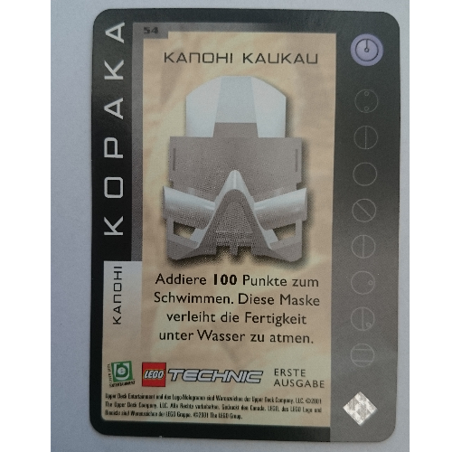 Trading Card, Bionicle Game: QftM - 54 - Great Masks - Kopaka - Kanohi Kaukau [No Color/Any Color]