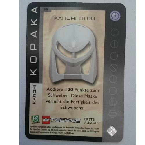 Trading Card, Bionicle Game: QftM - 55 - Great Masks - Kopaka - Kanohi Miru [Keine Farbe/Beliebige Farbe]