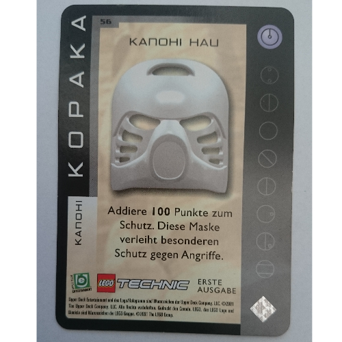Trading Card, Bionicle Game: QftM - 56 - Great Masks - Kopaka - Kanohi Hau [Keine Farbe/Beliebige Farbe]