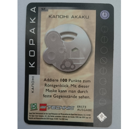 Trading Card, Bionicle Game: QftM - 57 - Great Masks - Kopaka - Kanohi Akaku [Keine Farbe/Beliebige Farbe]